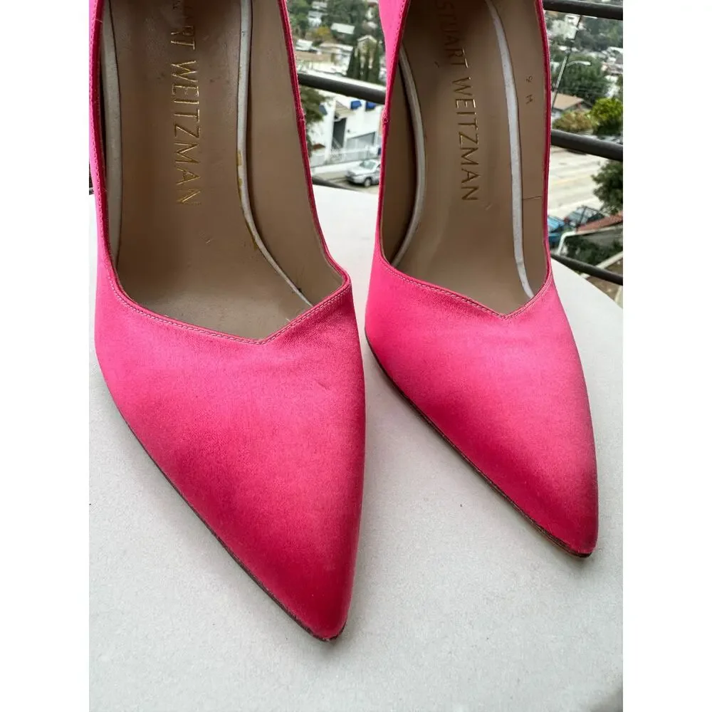 Stuart Weitzman Satin Pink High Heels
